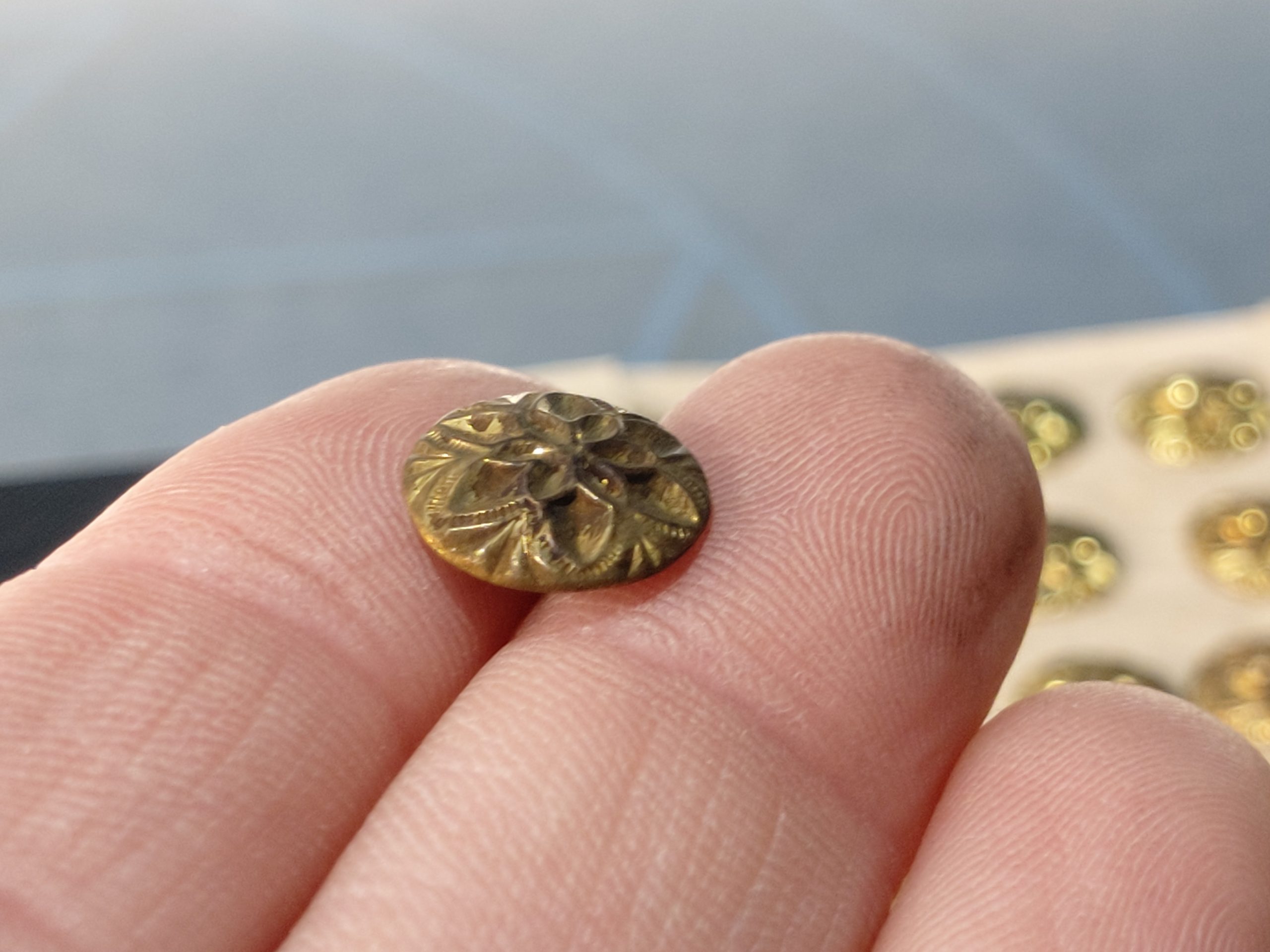 Botones, 60 botones de flores vintage con ribete grabado en oro sobre botones  joya de plástico transparente, 23 mm /Sa75 -  España