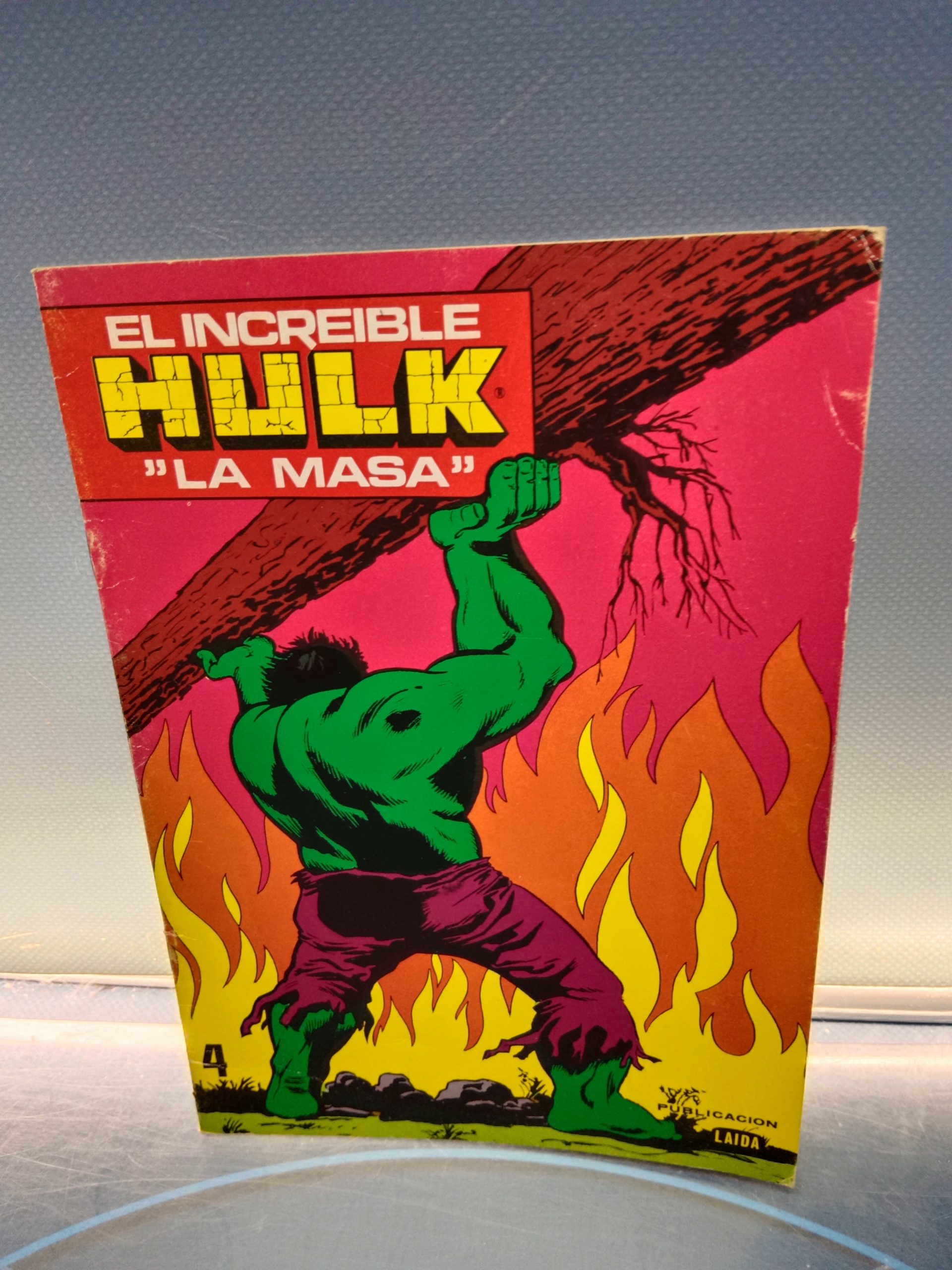 El increíble Hulk La masa - Laida -Nº 4. Libro de colorear pintar el Marvel. Fher. Publicacion Laida. Año 1981