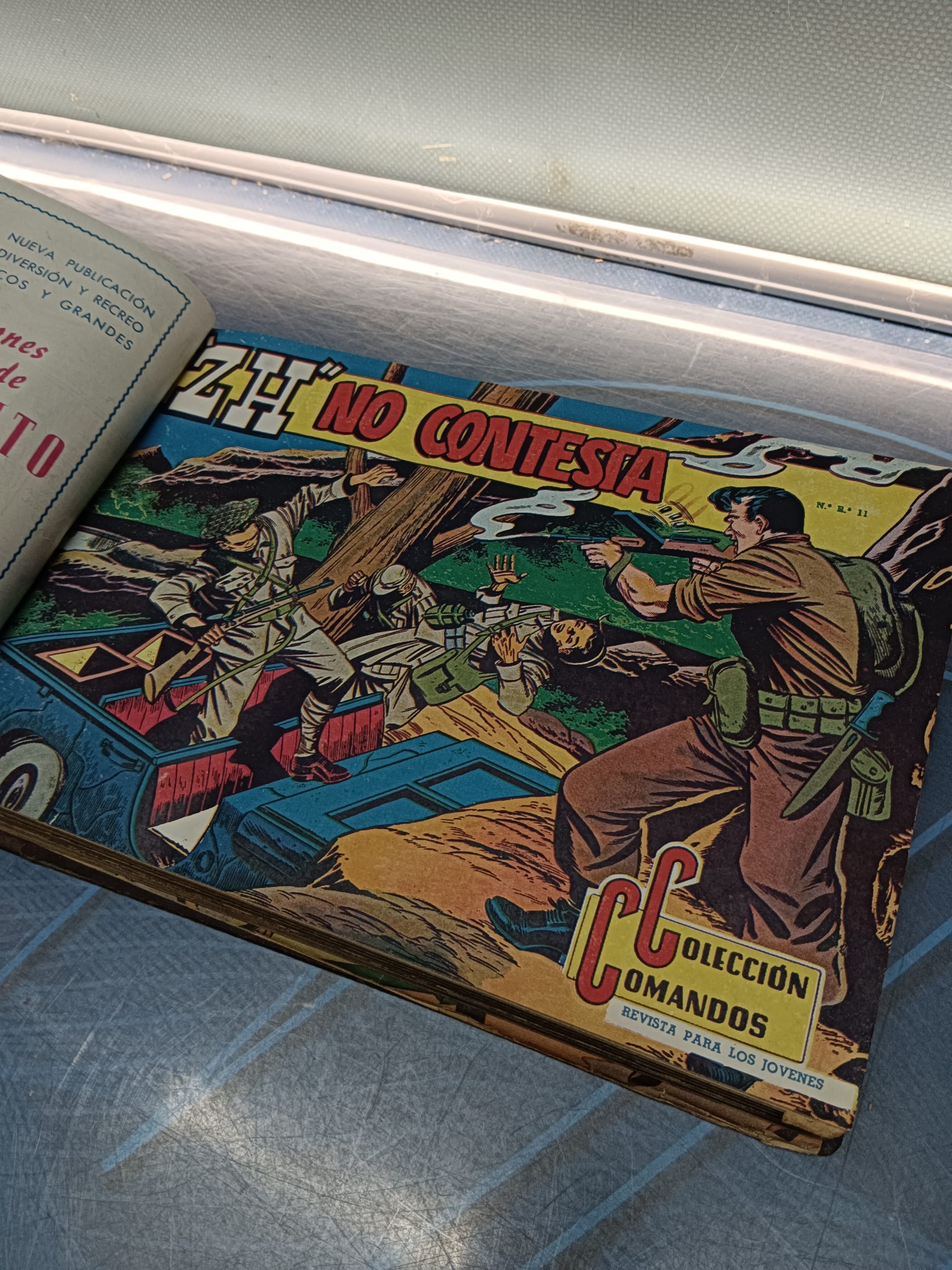 IMG_20250309_194509 tebeo apaisado cómic, COLECCIÓN COMANDOS,  53 NÚMEROS,  ENCUADERNADOS ORIGINAL. EDIT.VALENCIANA 1954 - Imagen 8