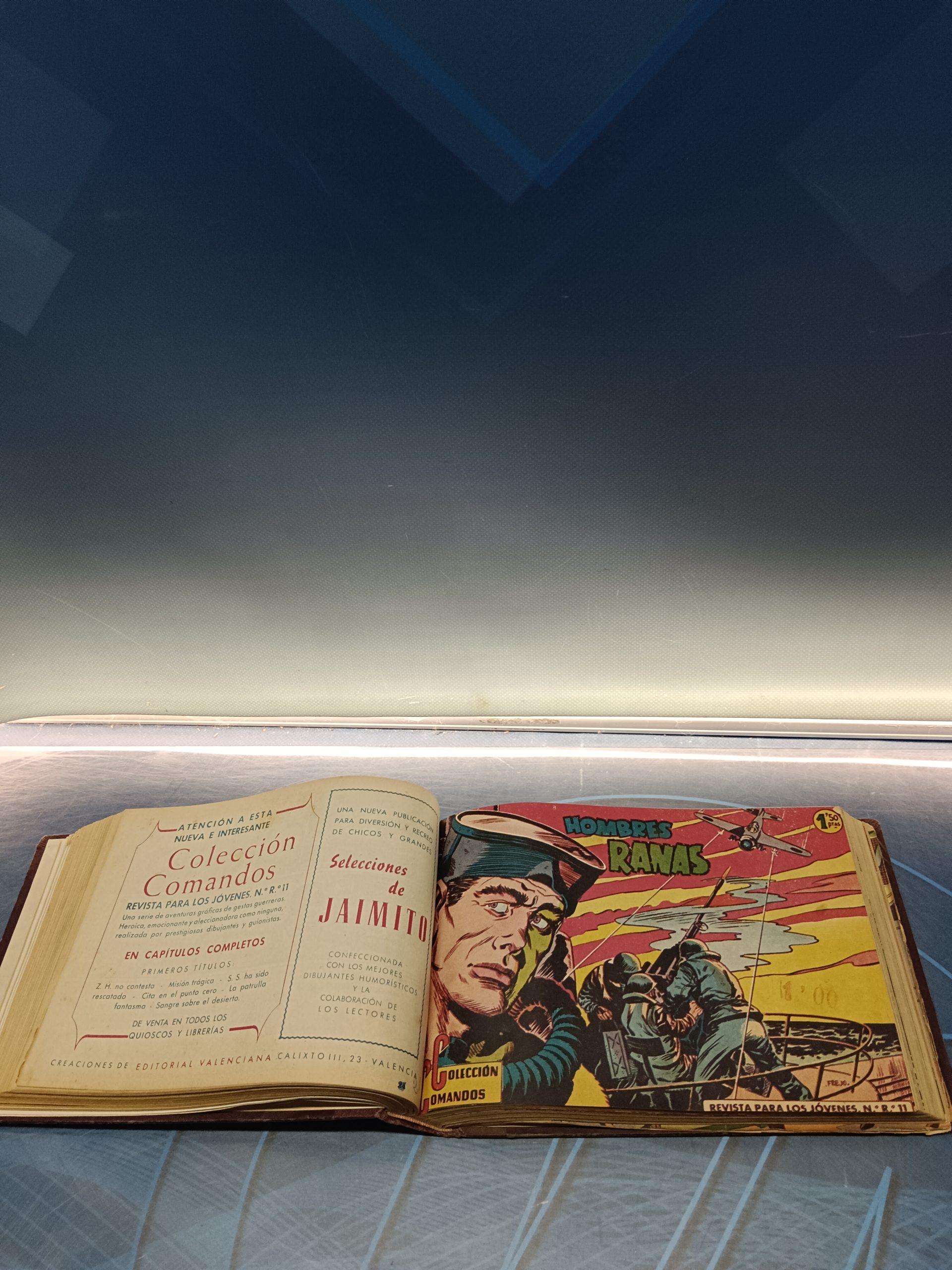 tebeo apaisado cómic, COLECCIÓN COMANDOS,  53 NÚMEROS,  ENCUADERNADOS ORIGINAL. EDIT.VALENCIANA 1954