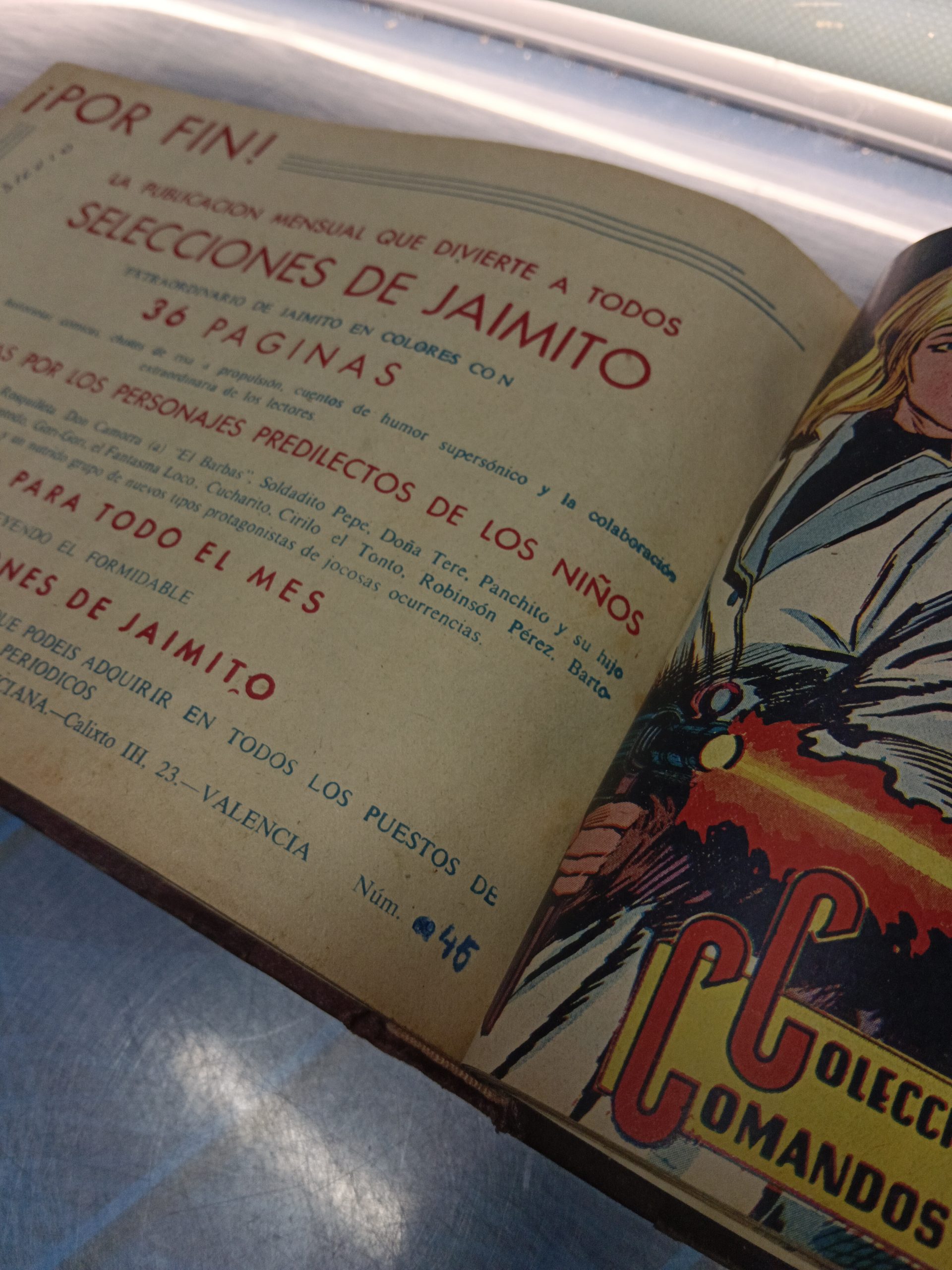 IMG_20250309_194543 tebeo apaisado cómic, COLECCIÓN COMANDOS,  53 NÚMEROS,  ENCUADERNADOS ORIGINAL. EDIT.VALENCIANA 1954 - Imagen 12