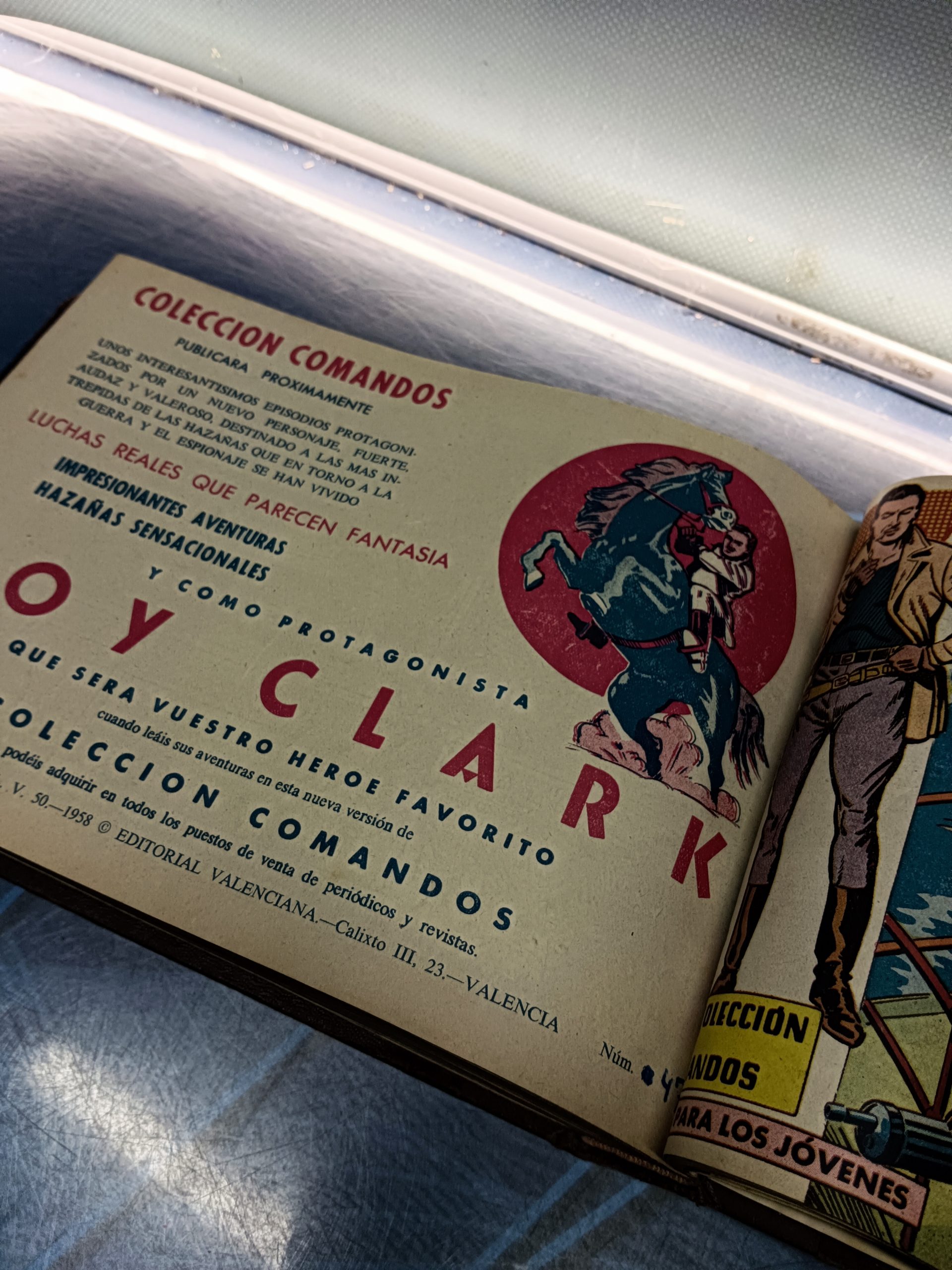 IMG_20250309_194559 tebeo apaisado cómic, COLECCIÓN COMANDOS,  53 NÚMEROS,  ENCUADERNADOS ORIGINAL. EDIT.VALENCIANA 1954 - Imagen 14