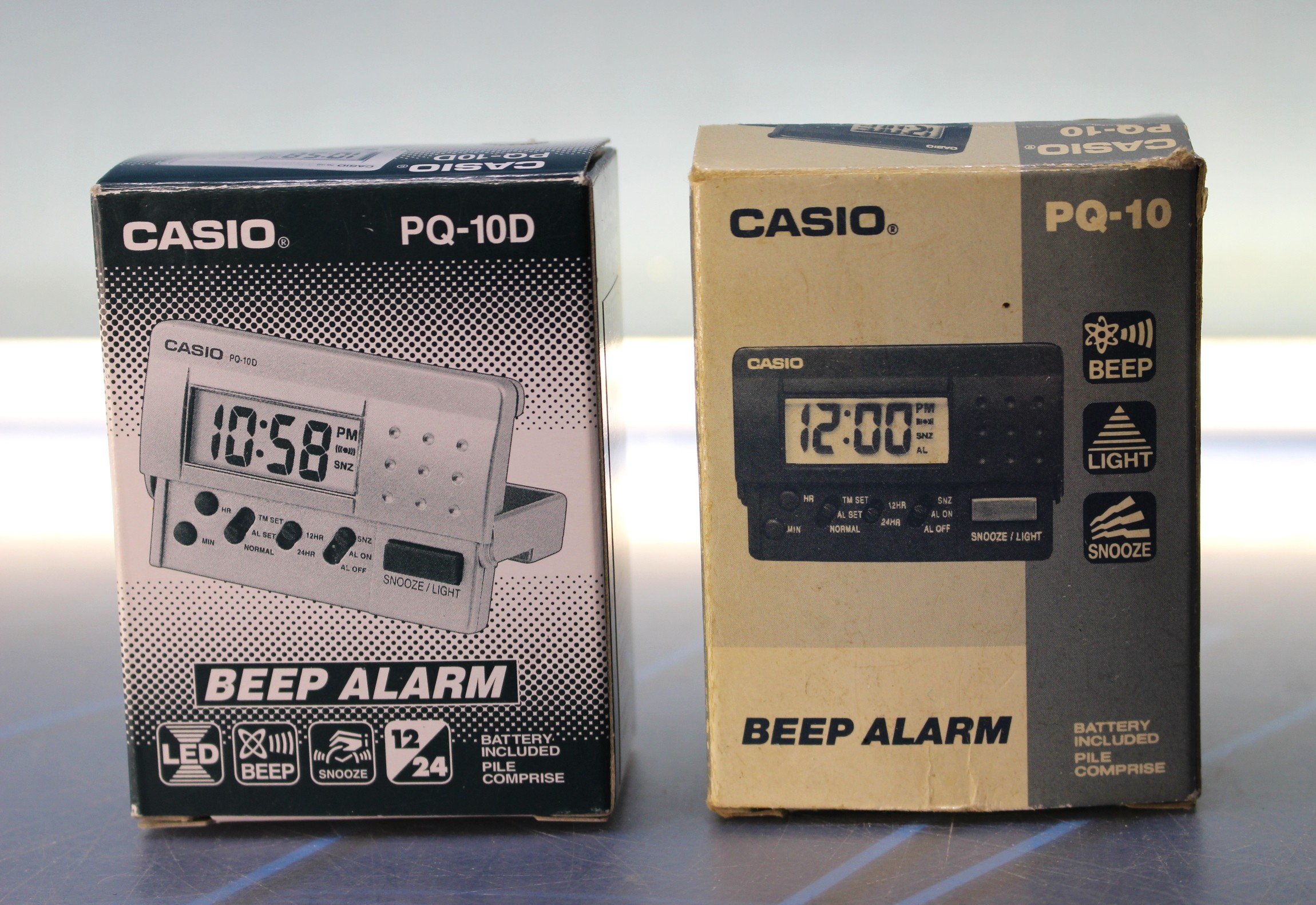 Reloj despertador Casio PQ-10D y PQ-10-1R.
