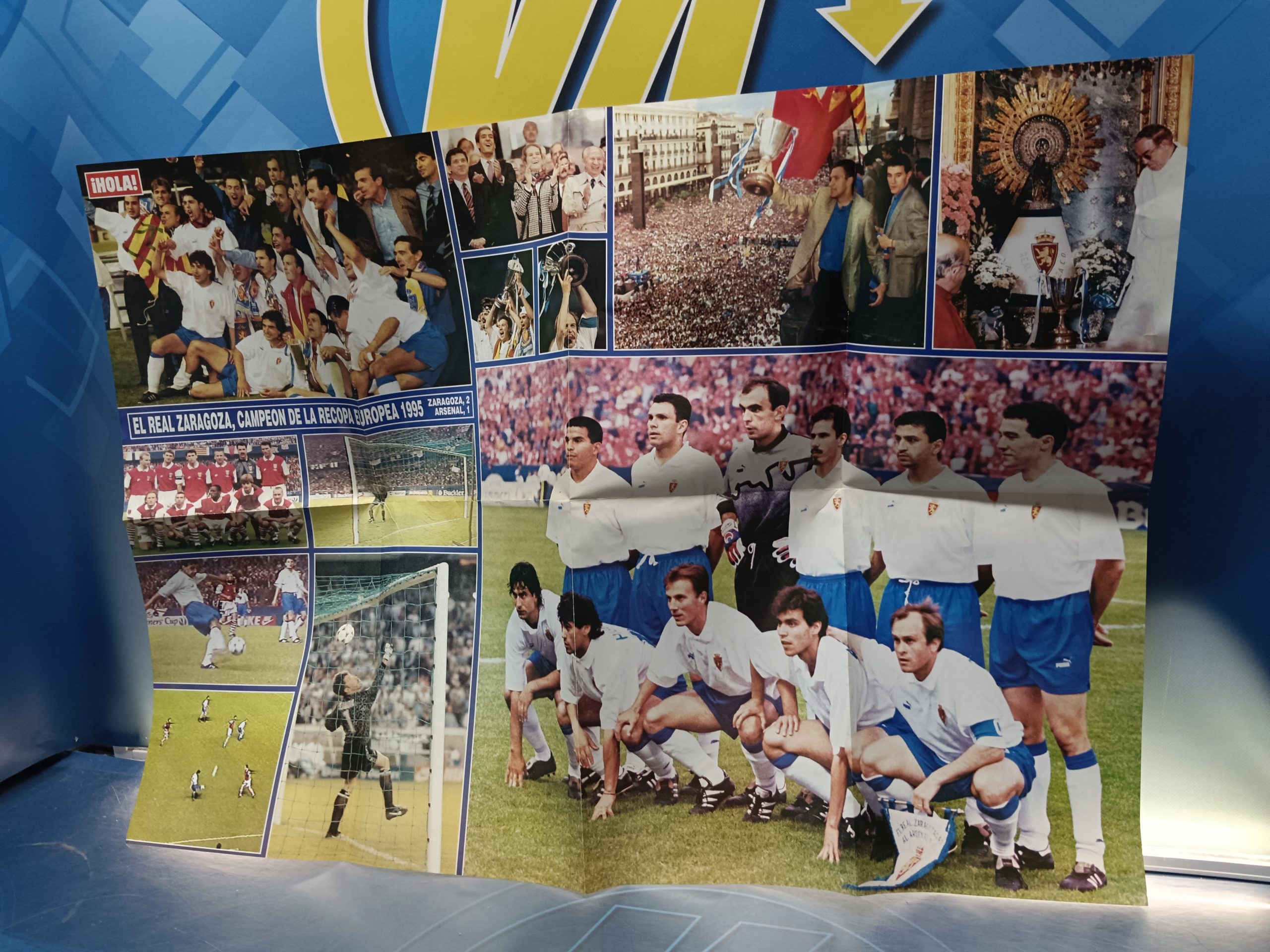 Poster REVISTA HOLA, REAL ZARAGOZA, CAMPEÓN RECOPA, 1995 GOL de NAYIM - Imagen 5