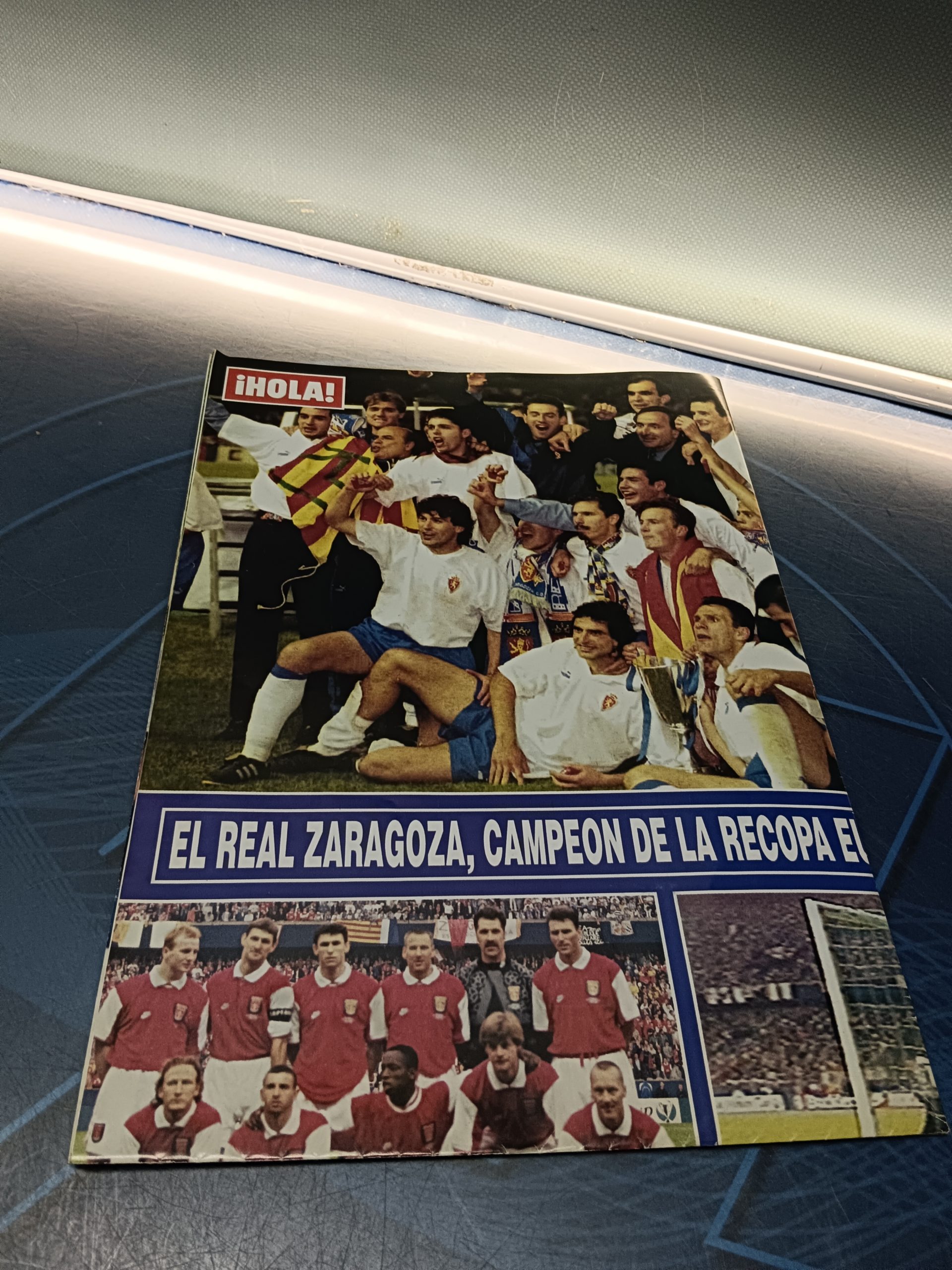 Poster REVISTA HOLA, REAL ZARAGOZA, CAMPEÓN RECOPA, 1995 GOL de NAYIM - Imagen 3