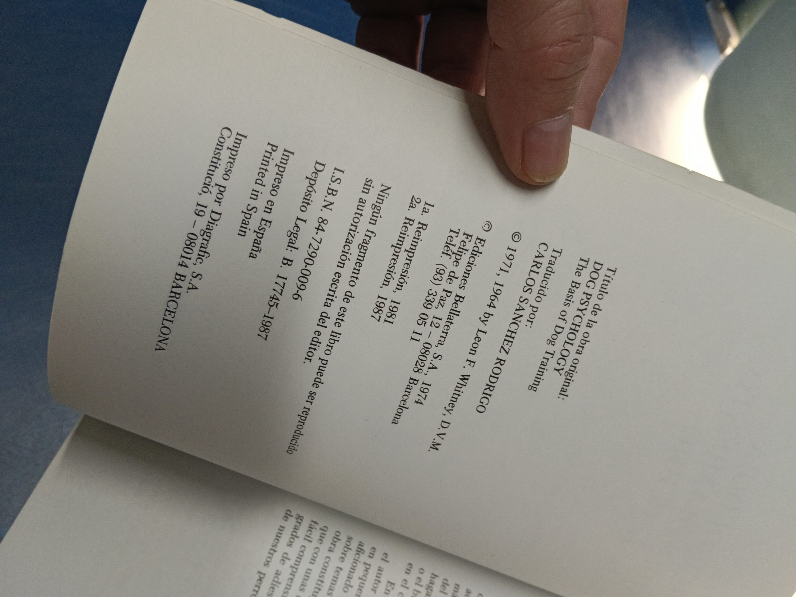 Libro, PSICOLOGÍA Y ADIESTRAMIENTO DEL PERRO, autor LEON F. WHITNEY - Imagen 4