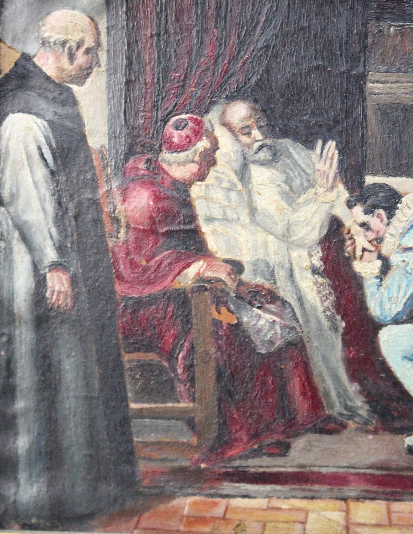 Reproducción de “Ultimos momentos de Felipe II” de Francisco Jover y Casanova. Óleo sobre papel. - Imagen 6