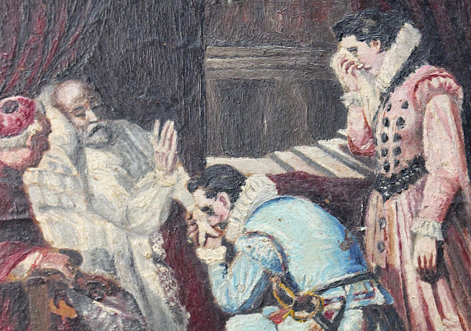 Reproducción de “Ultimos momentos de Felipe II” de Francisco Jover y Casanova. Óleo sobre papel. - Imagen 5