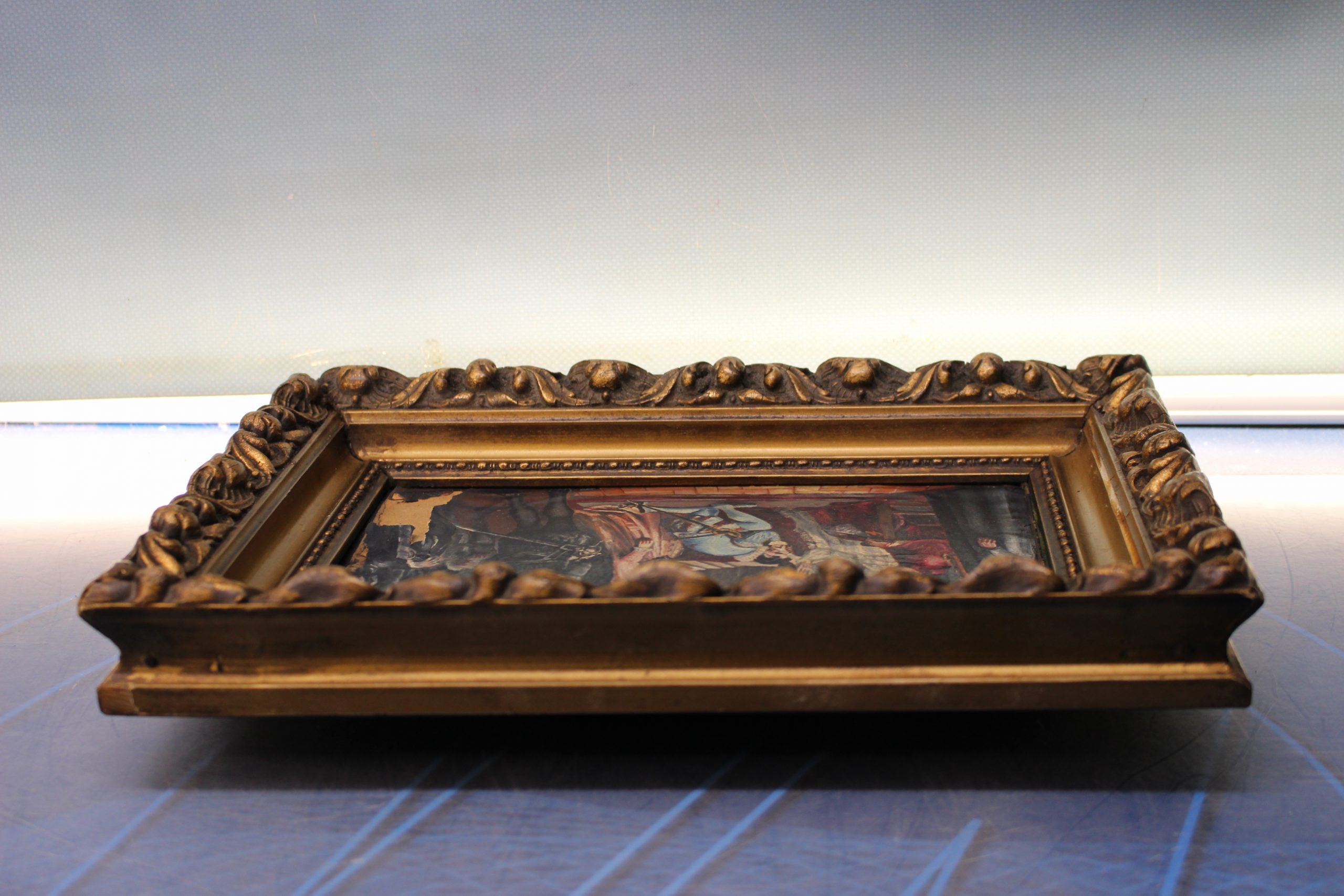 Reproducción de “Ultimos momentos de Felipe II” de Francisco Jover y Casanova. Óleo sobre papel. - Imagen 3