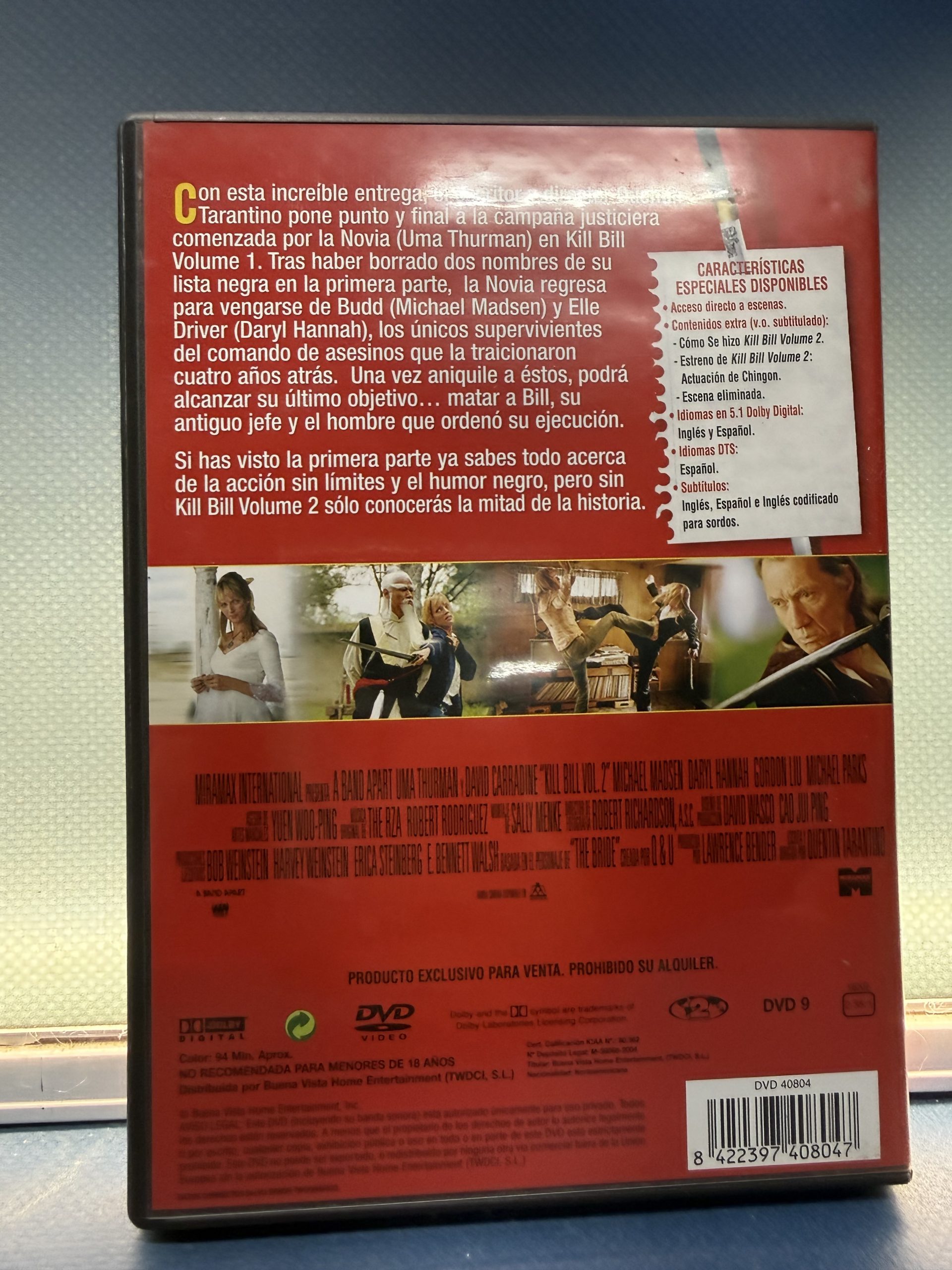Lote 2 DVDS, KILL BILL, volumen 1 y 2 - Imagen 4