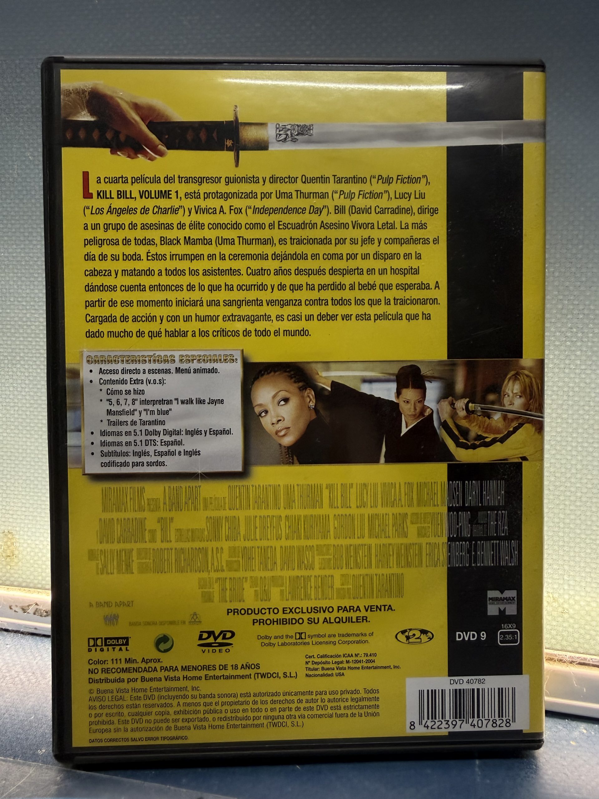 Lote 2 DVDS, KILL BILL, volumen 1 y 2 - Imagen 3