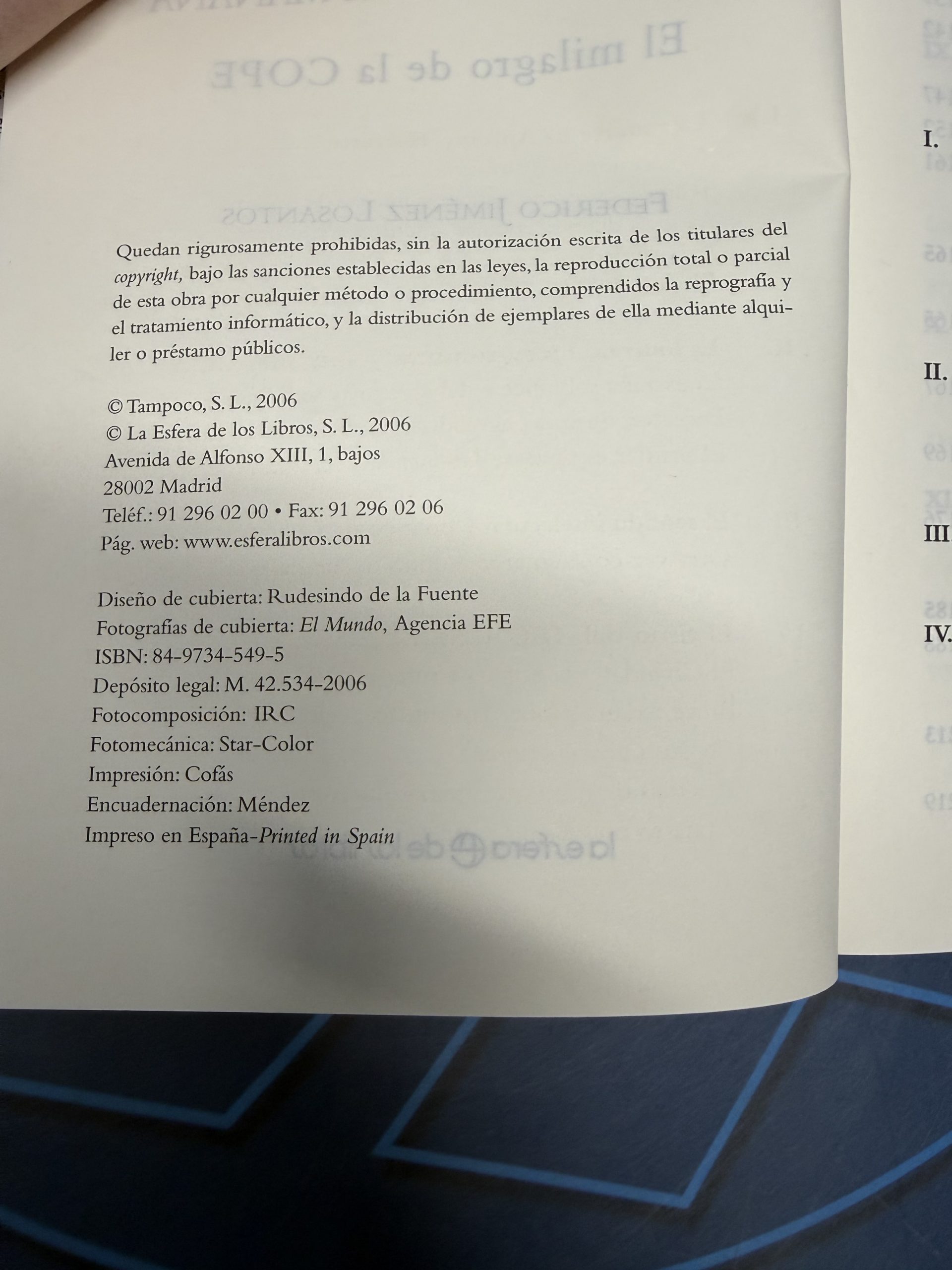 Federico Jiménez Los Santos de la noche a la mañana, El milagro de la cope - Libro - Imagen 4