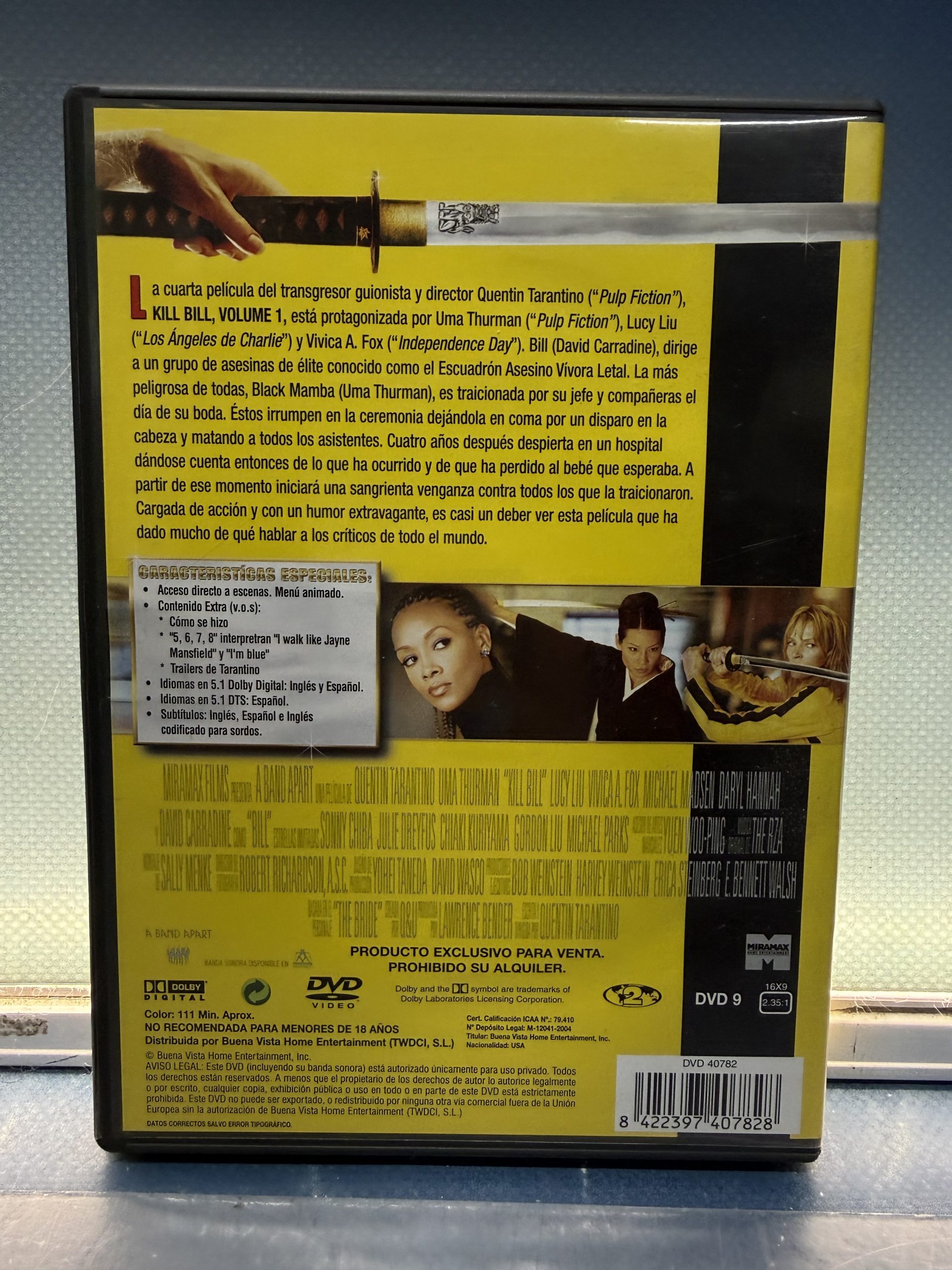 Lote 2 DVDS, KILL BILL, volumen 1, 2 y 1 BONUS - Imagen 3