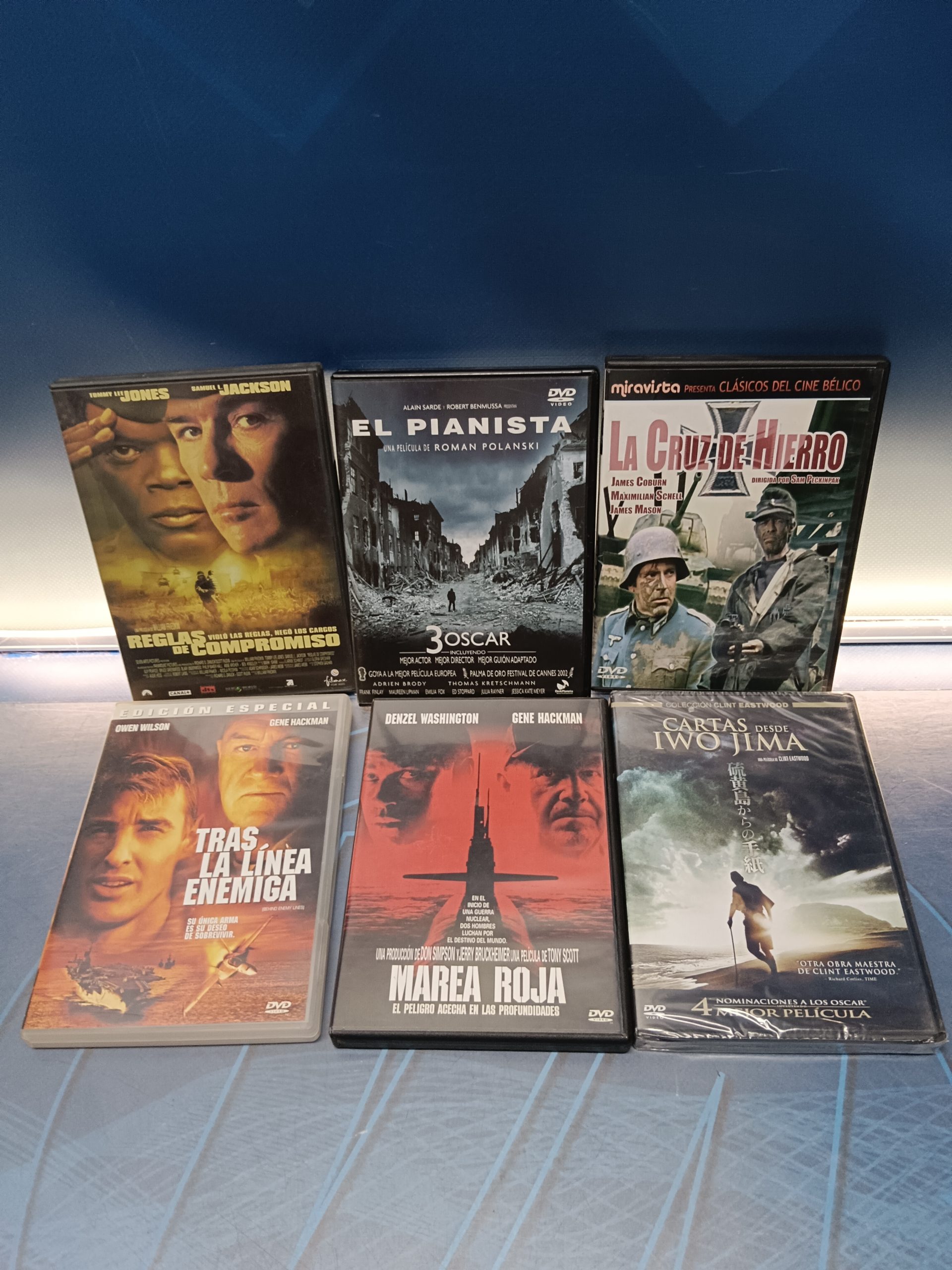 6 películas bélicas, Marea Roja, El pianista, Tras la linea enemiga, La cruz de hierro y mas