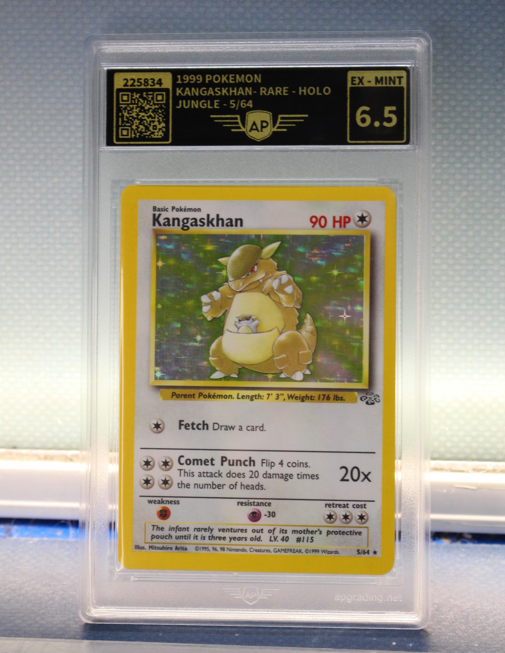 Carta Pokémon Kangaskhan Holo Rare. Jungle 5/64. 1999, España. EX – Mint 6.5.