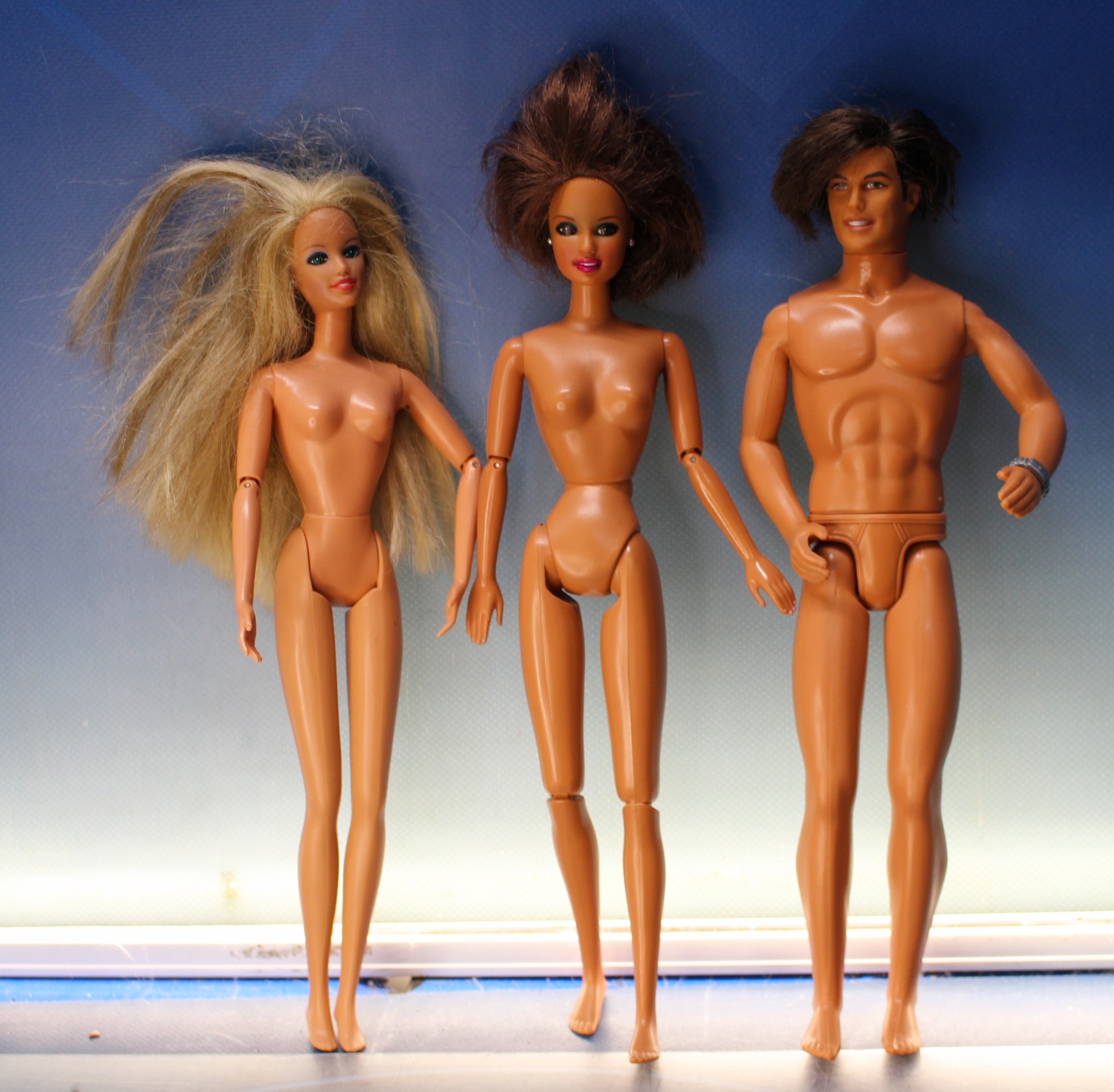 2 Barbies y Ken, Mattel, años 90.